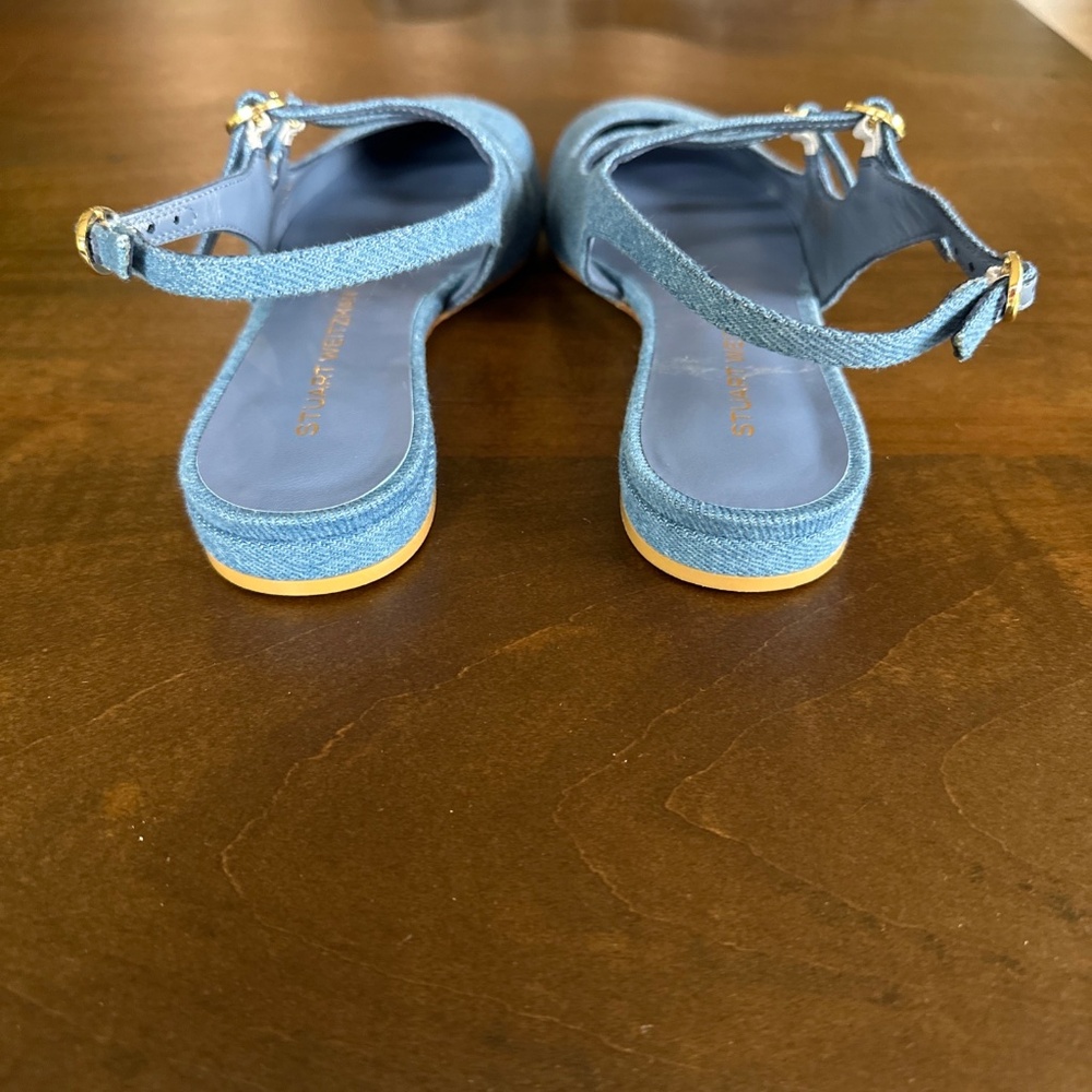 Stuart Weitzman Benni Denim Mary Jane Slingback Ballet Flats Women's Size 7 NEW - Picture 6 of 7